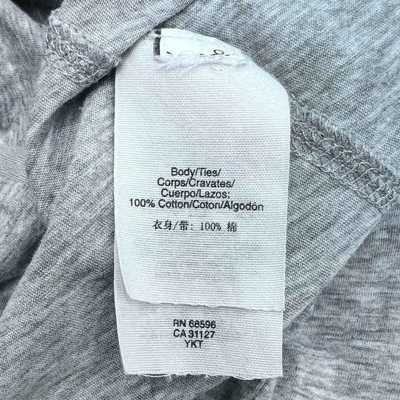 DKNY HEATHER GRAY COTTON OPEN RUFFLE NECK CARDIGAN - Picture 11 of 13